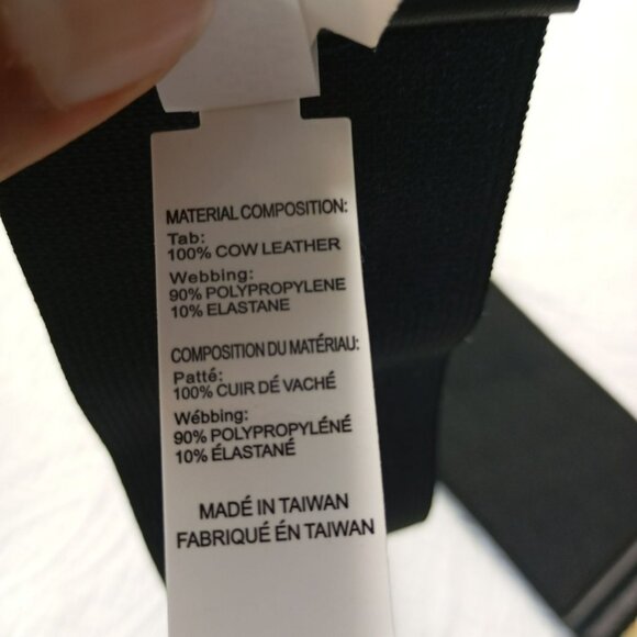 Lauren Ralph Lauren Belt Black Stretch Waist Gold Bar Closure Wide Elastic Sz L - Picture 7 of 8